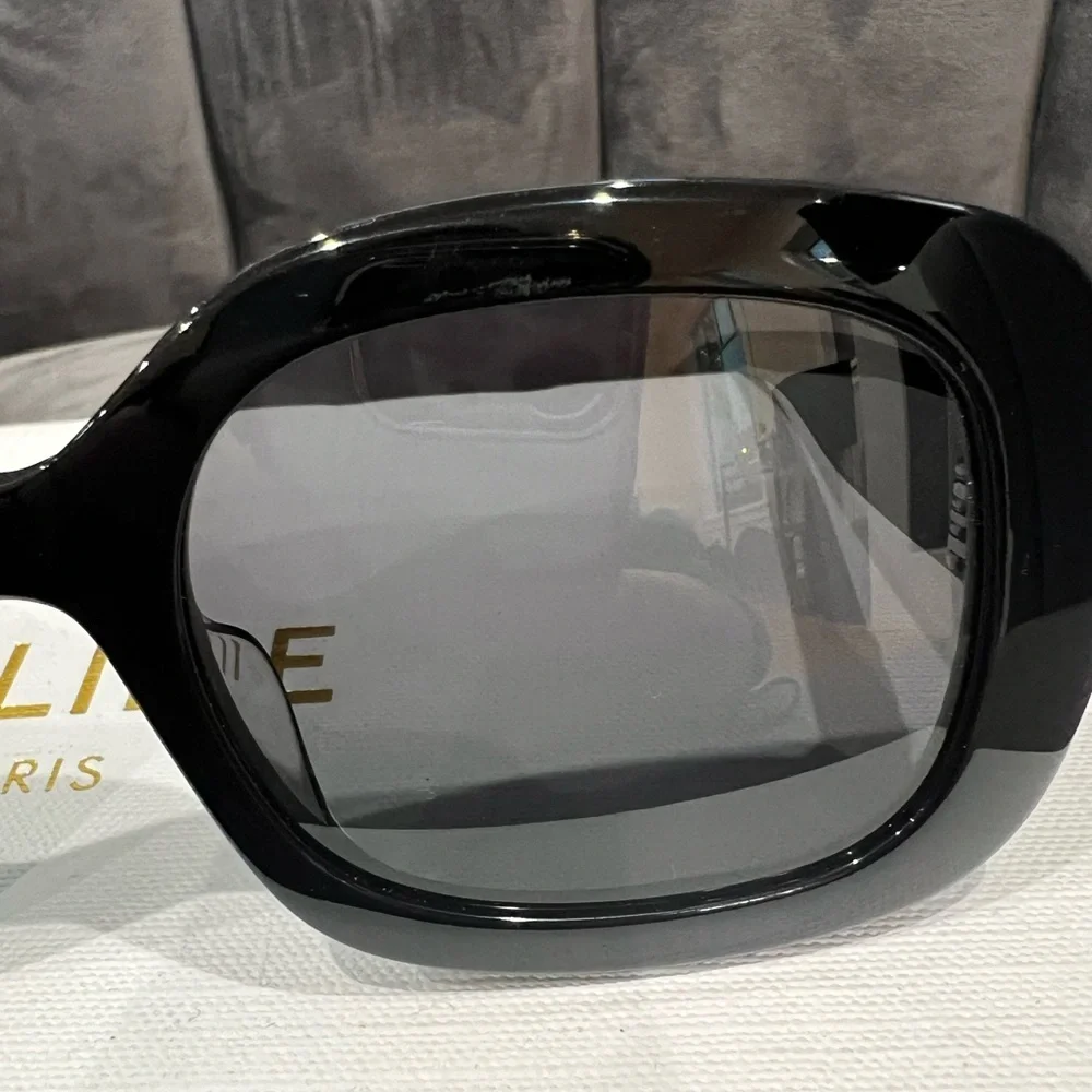 Celine Black Sunglasses with Triomphe Gold Accent - Picture 12 of 17